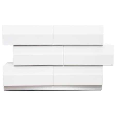 Best Master Furniture Spain Modern White Zigzag 6 Drawer Bedroom Dresser Spain 6 Drawer Dresser